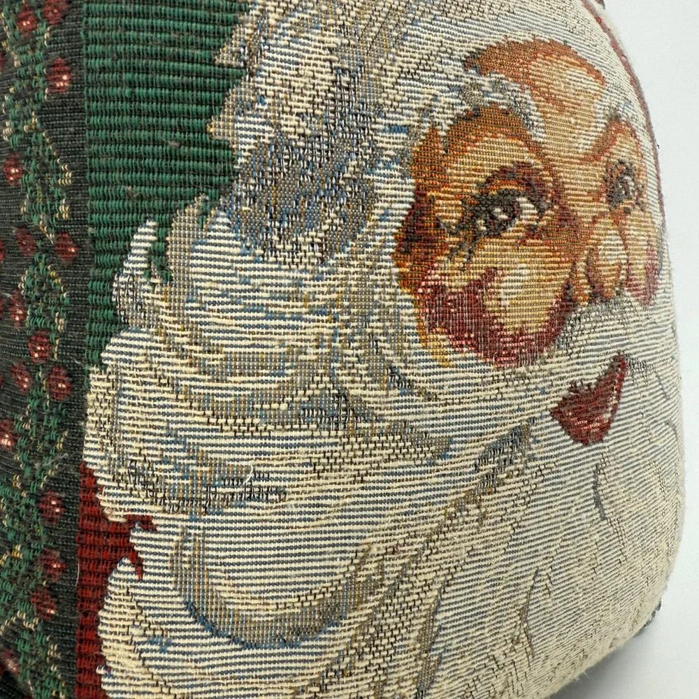 Newport Santa Tapestry Throw Pillow Vintage Style Christmas Decor 11